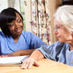 Caregiver with elderly lady